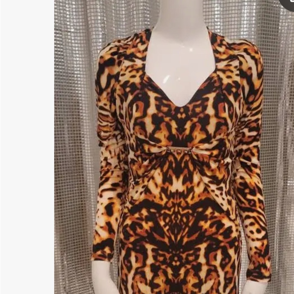 $5 Friday Jennifer Lopez Black and Gold Patterned Dress